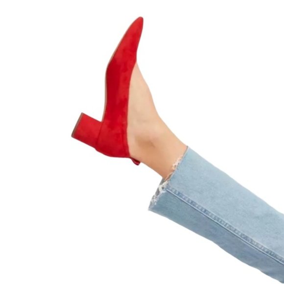 Everlane Shoes - New In Box Everlane Red Suede Day Heels